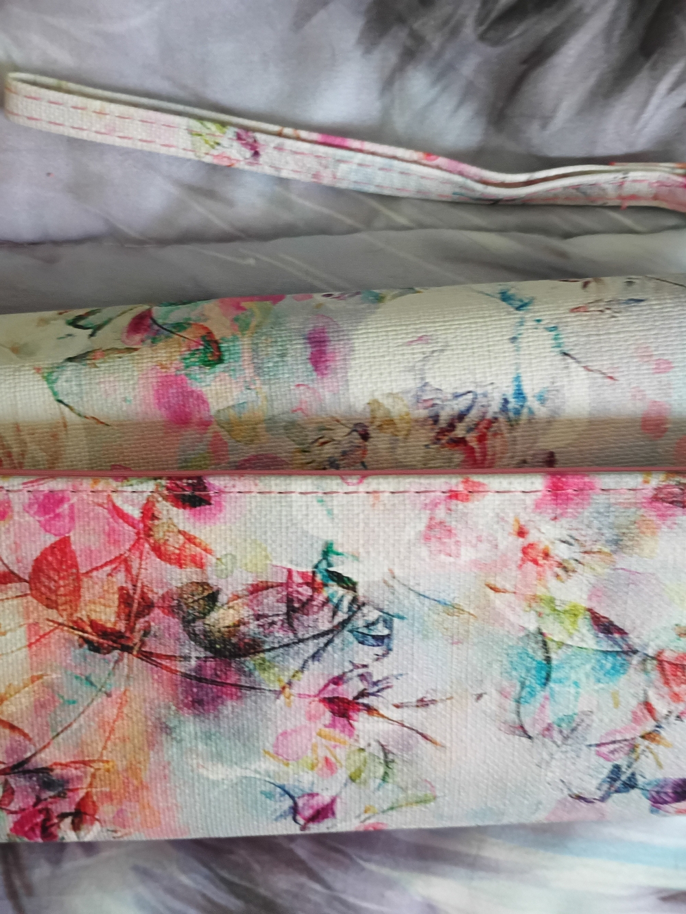 Floral Print Clutch Wristlet - Pink & Multicolor